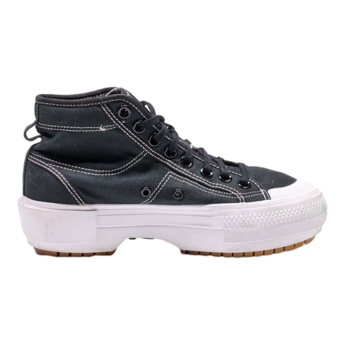ADIDAS Nizza Platform Trainers Black Canvas Womens UK 5