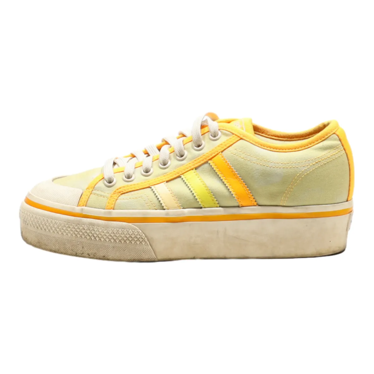 ADIDAS Parley Nizza Platform Trainers Yellow Canvas Mens UK 7