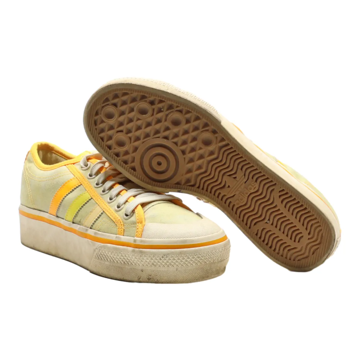 ADIDAS Parley Nizza Platform Trainers Yellow Canvas Mens UK 7