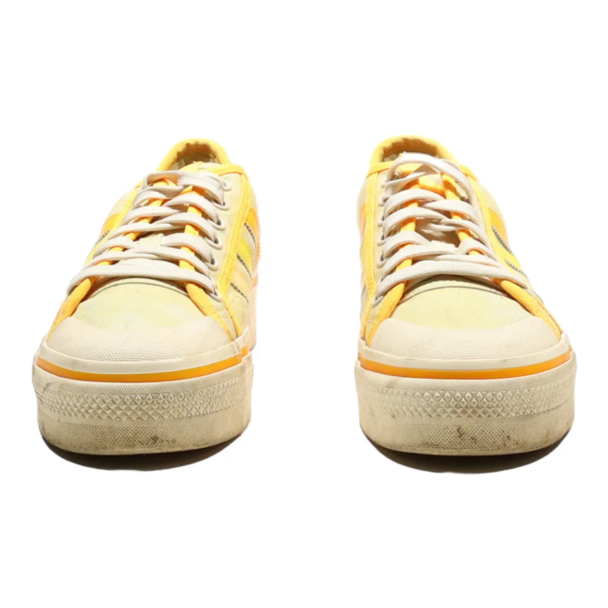 ADIDAS Parley Nizza Platform Trainers Yellow Canvas Mens UK 7
