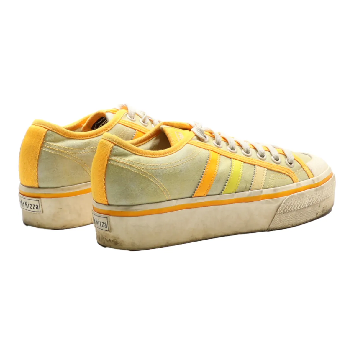 ADIDAS Parley Nizza Platform Trainers Yellow Canvas Mens UK 7