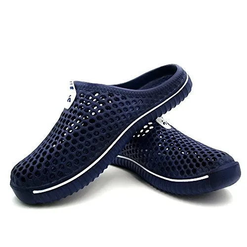 Amoji Unisex Garden Shoes Clogs Slippers Sandals Navy 10US W/8.5US M