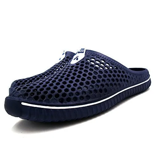 Amoji Unisex Garden Shoes Clogs Slippers Sandals Navy 10US W/8.5US M