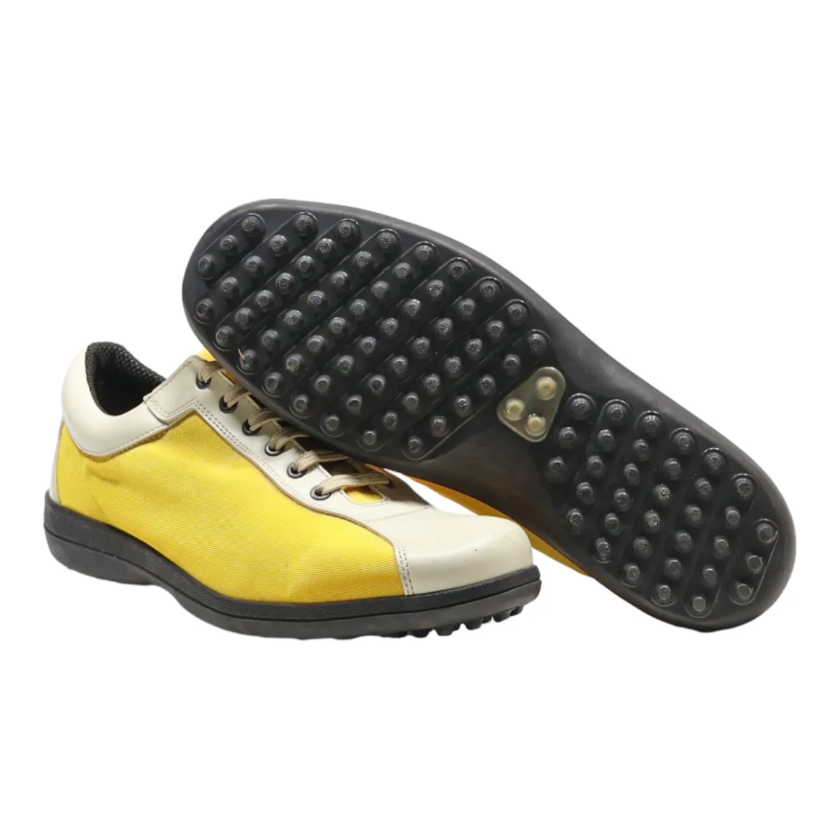 BALLY Sneaker Trainers Yellow Canvas Womens UK 7