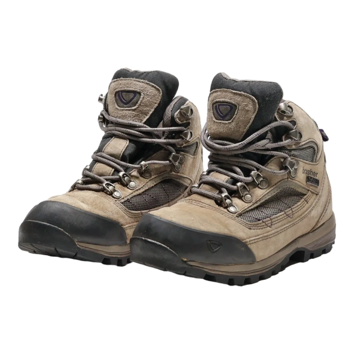 BRASHER Hiking Boots Brown Canvas Womens UK 5