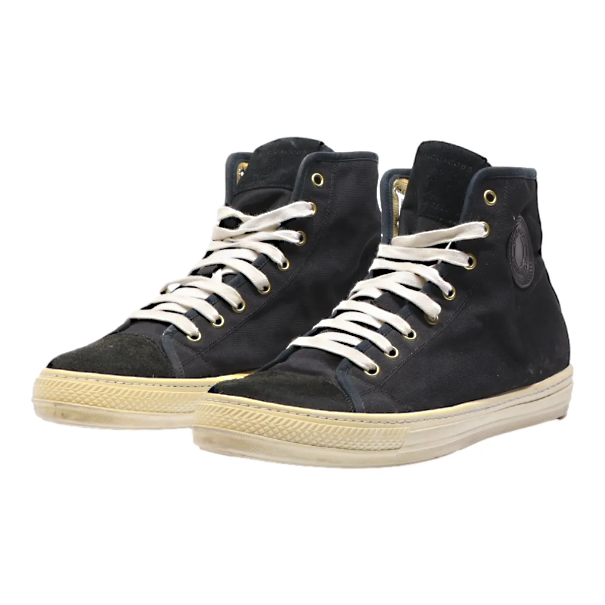 MARC JACOBS High Top Trainers Black Canvas Mens UK 8
