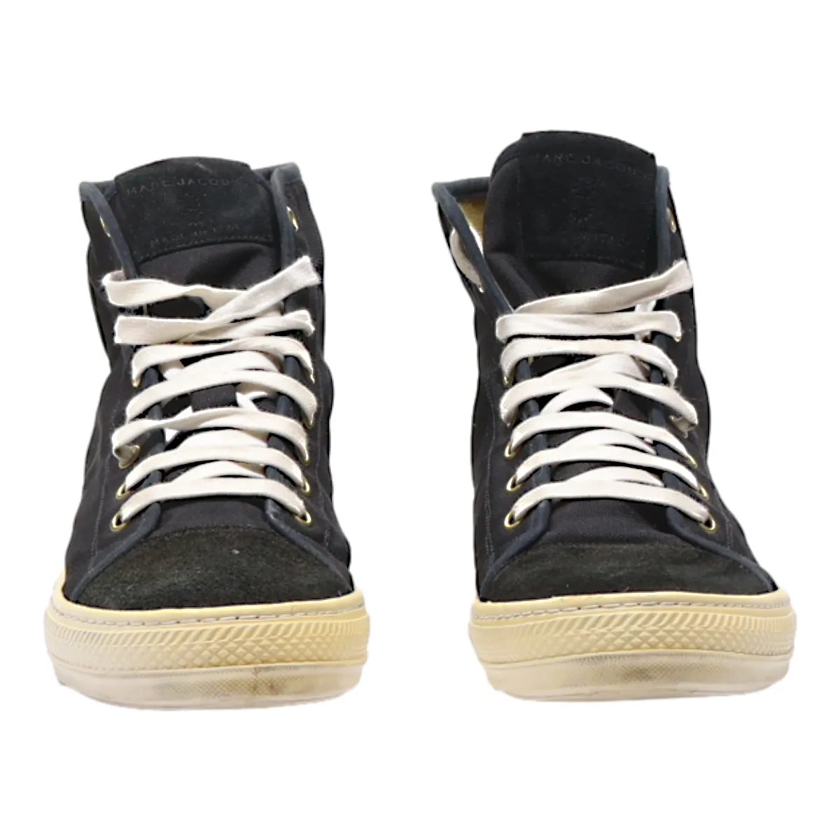 MARC JACOBS High Top Trainers Black Canvas Mens UK 8