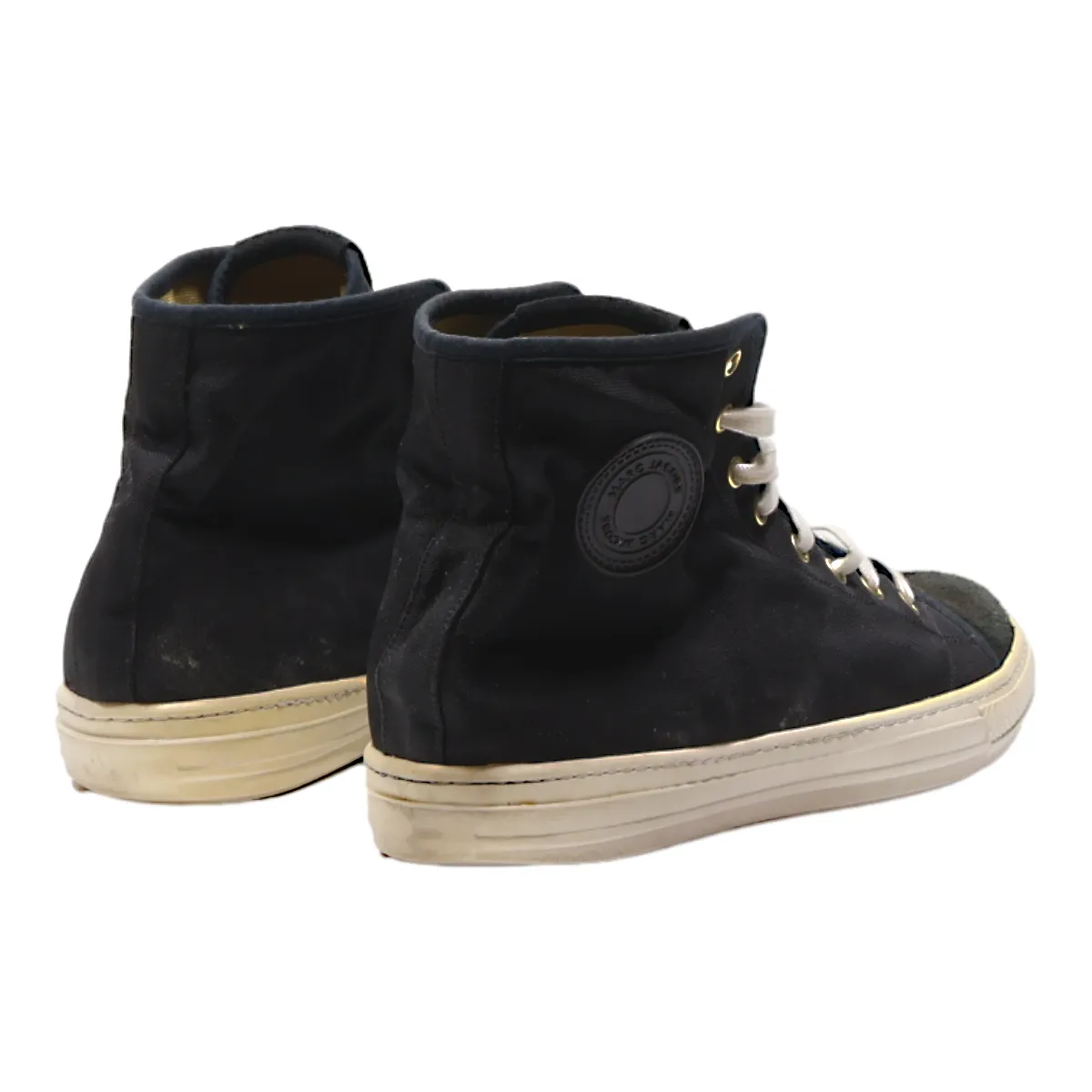 MARC JACOBS High Top Trainers Black Canvas Mens UK 8