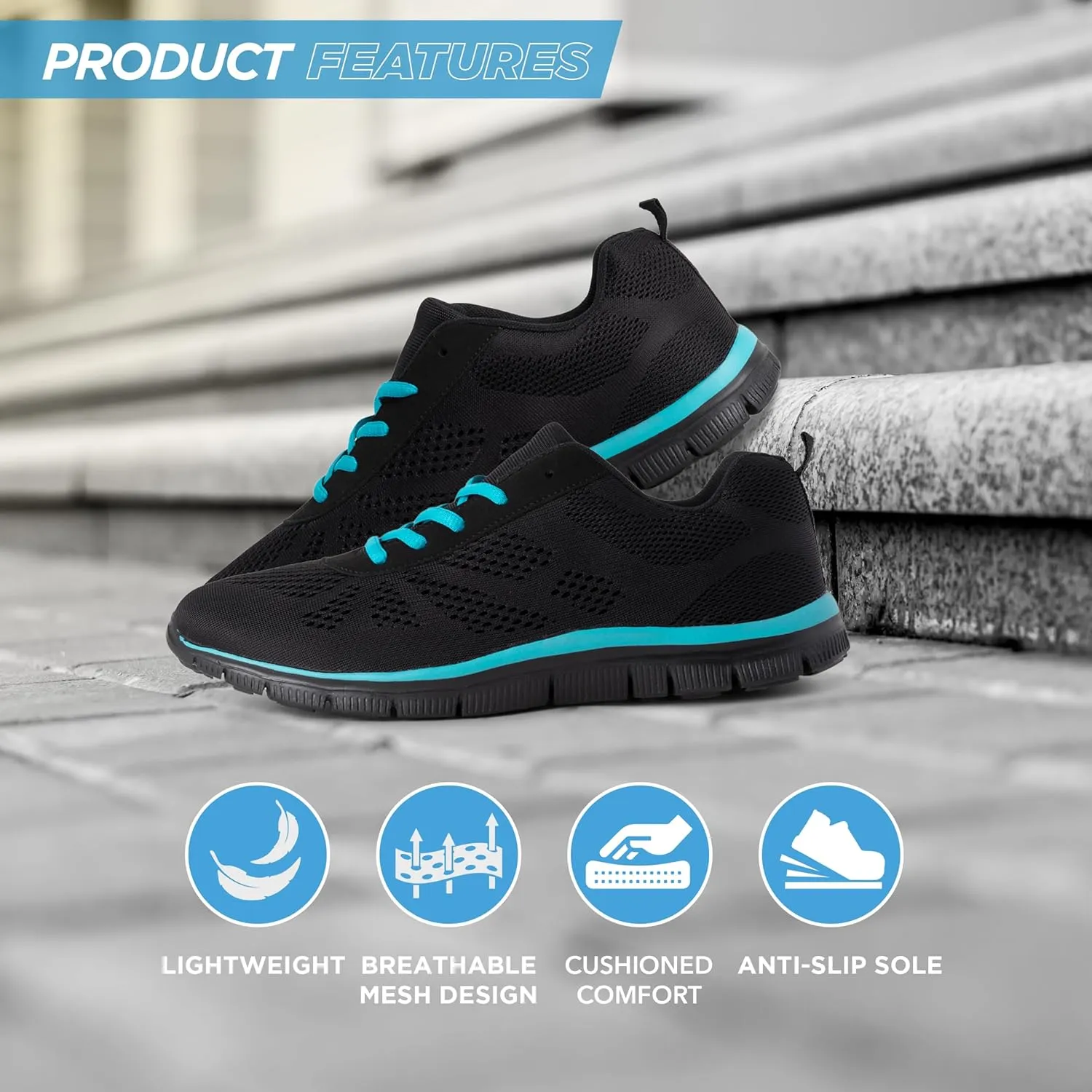 Mens Mesh Running Trainers Athletic Walking Gym Shoes Sport Run