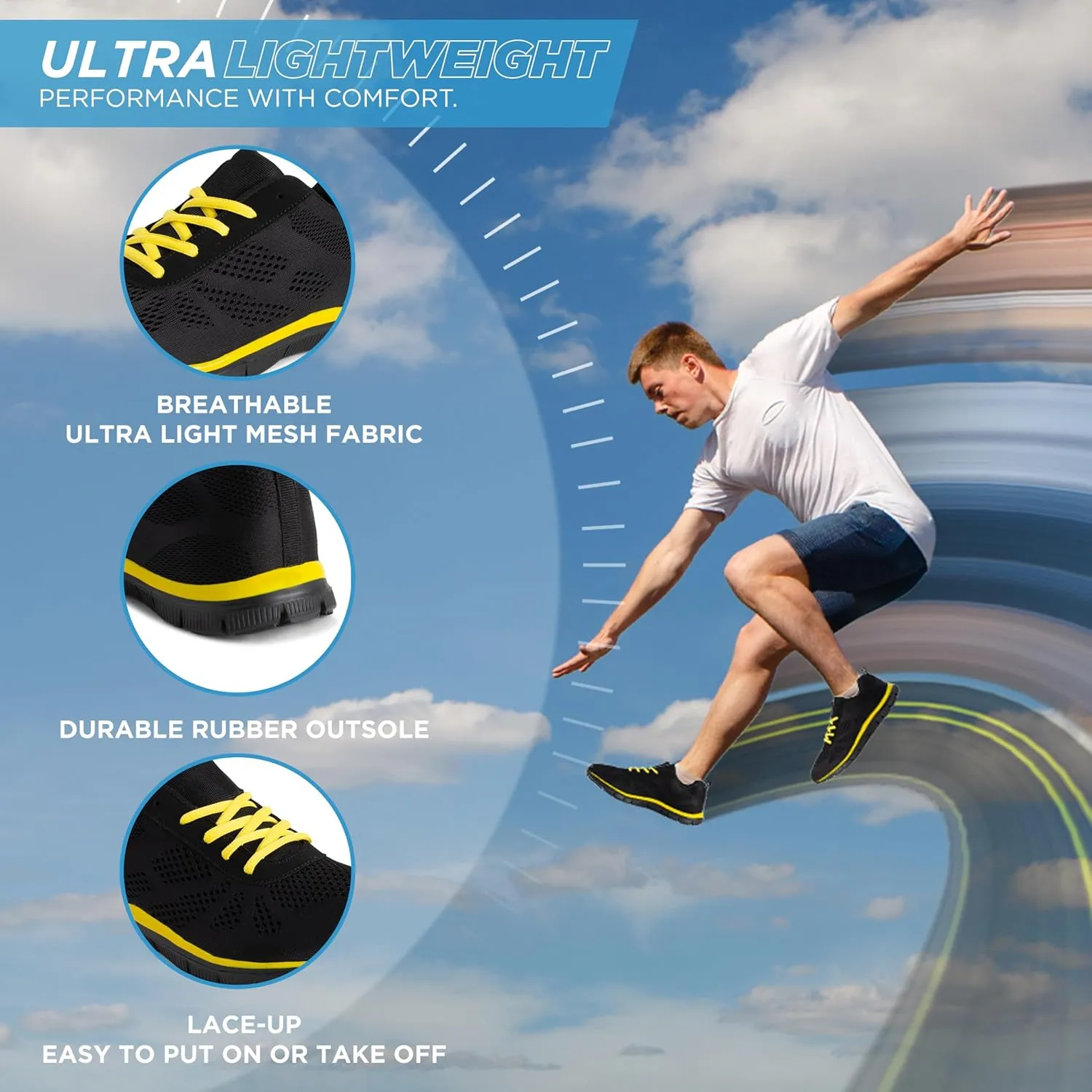 Mens Mesh Running Trainers Athletic Walking Gym Shoes Sport Run