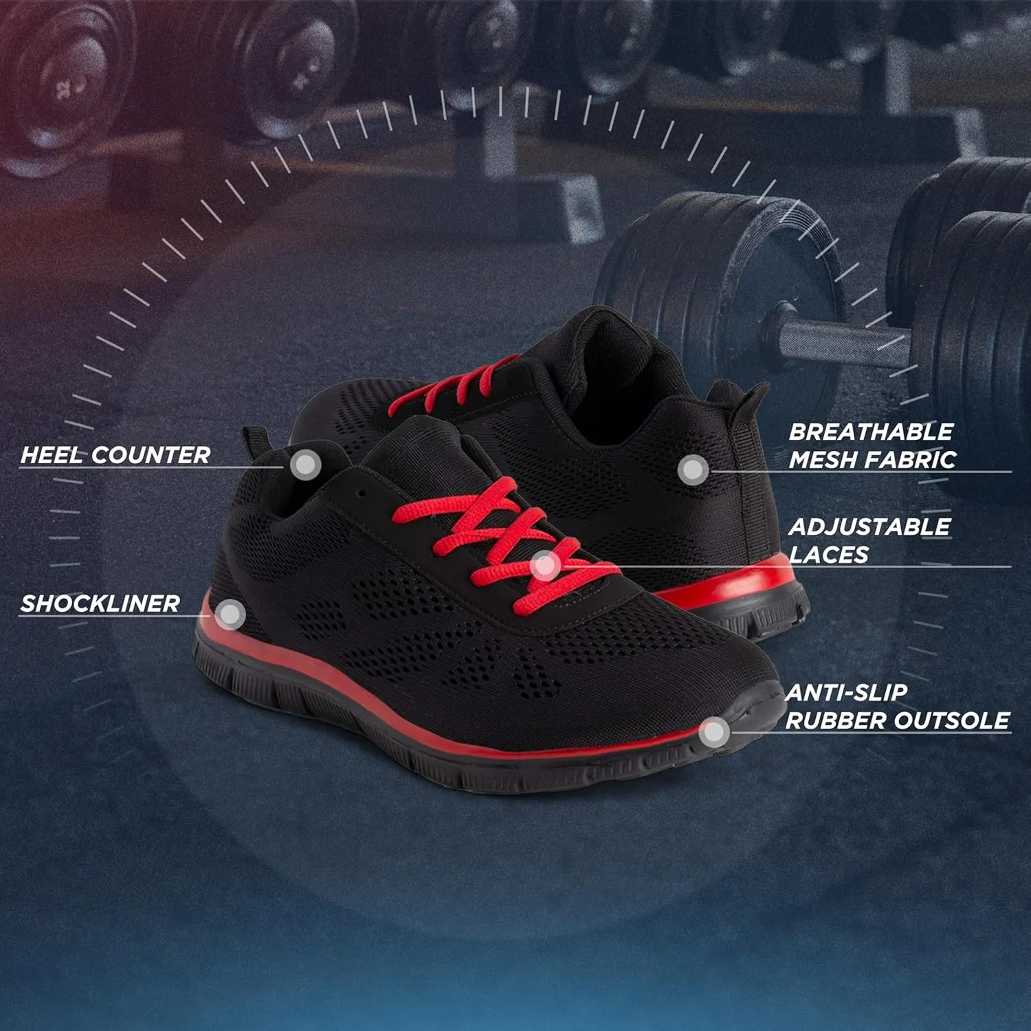 Mens Mesh Running Trainers Athletic Walking Gym Shoes Sport Run