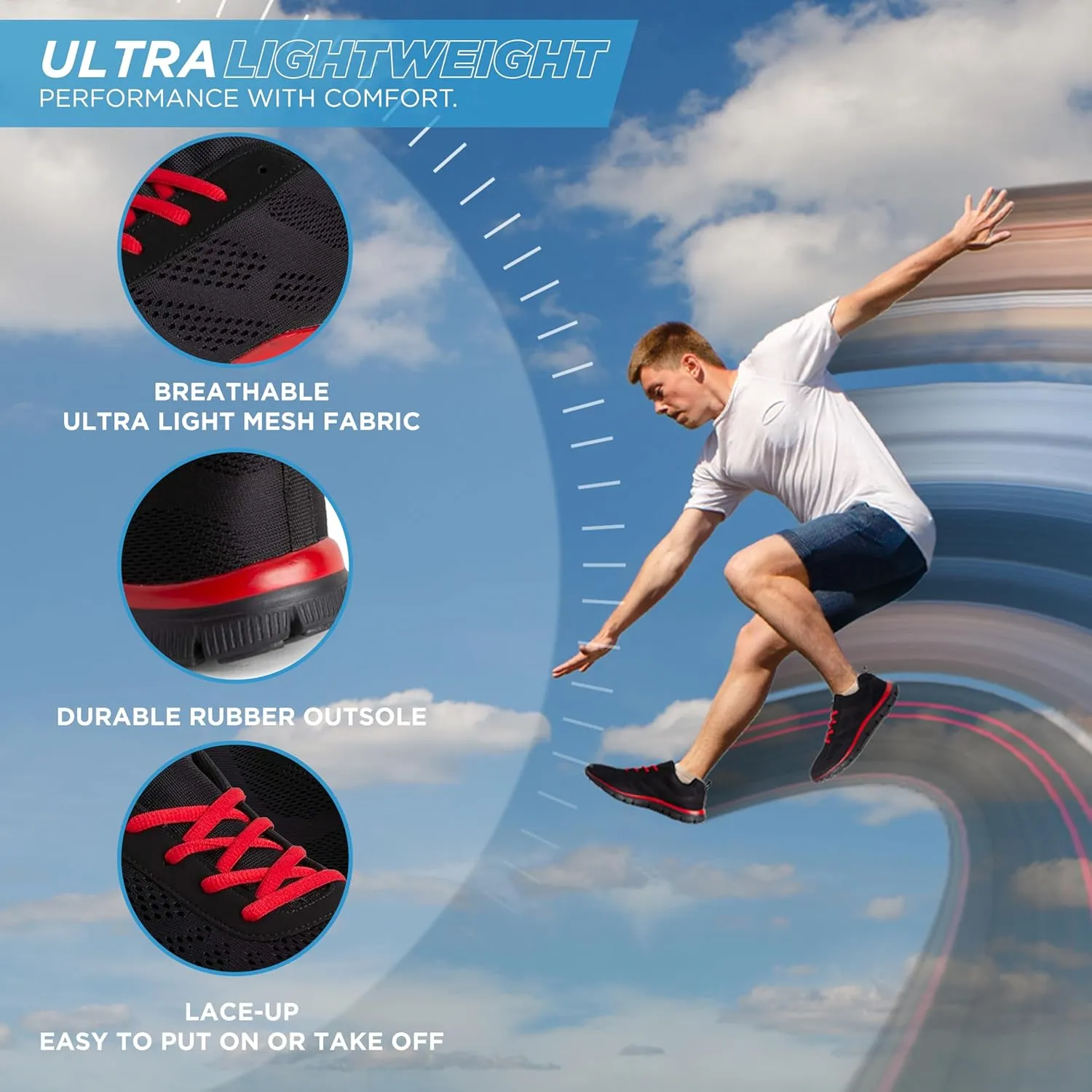 Mens Mesh Running Trainers Athletic Walking Gym Shoes Sport Run