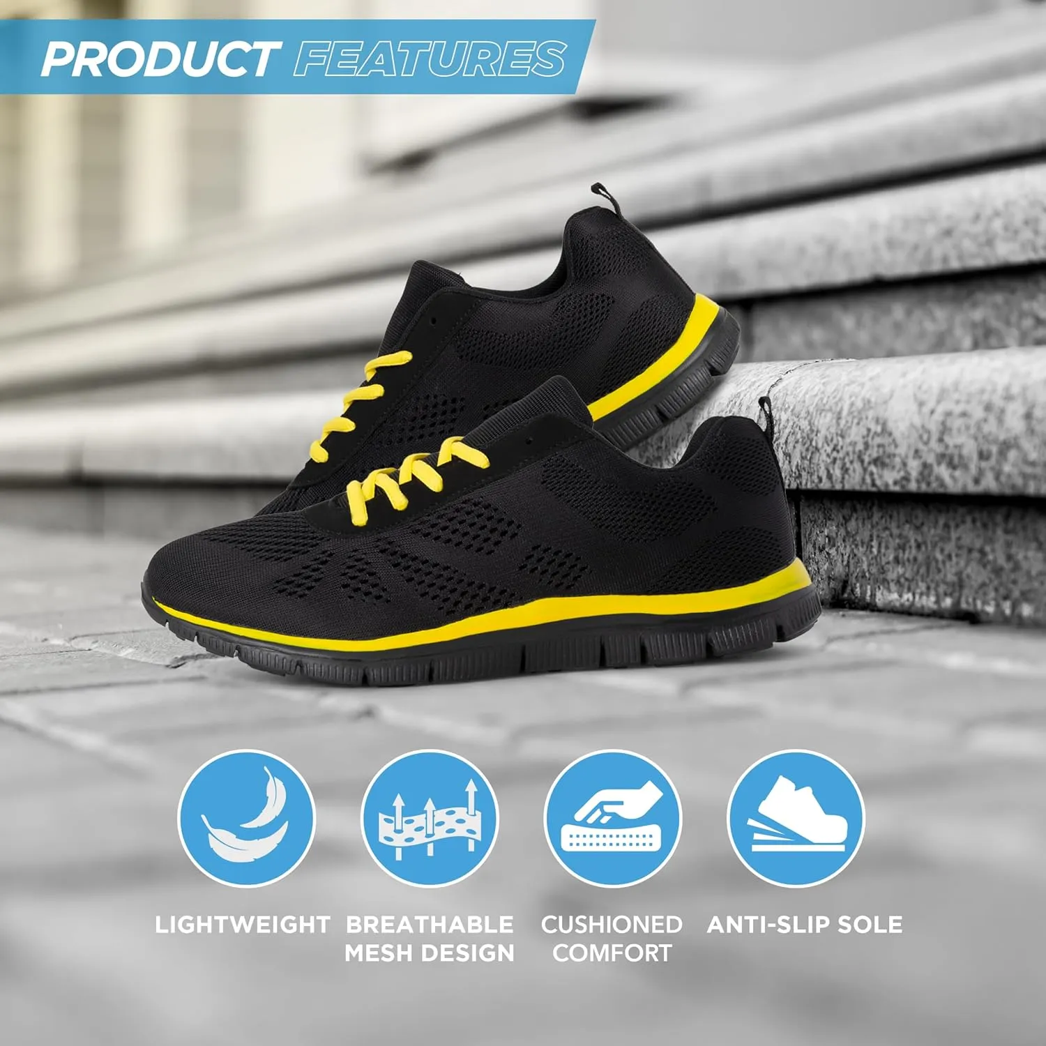 Mens Mesh Running Trainers Athletic Walking Gym Shoes Sport Run