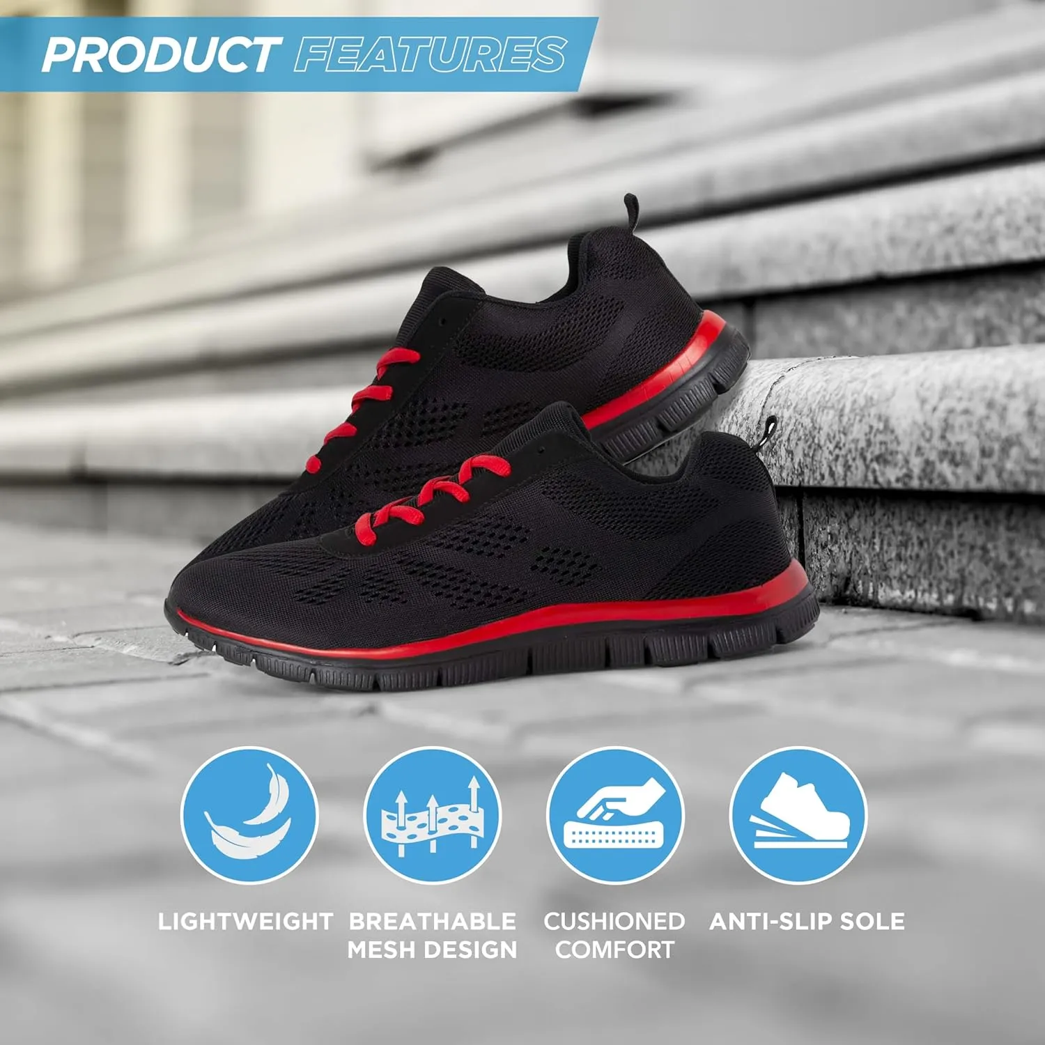 Mens Mesh Running Trainers Athletic Walking Gym Shoes Sport Run