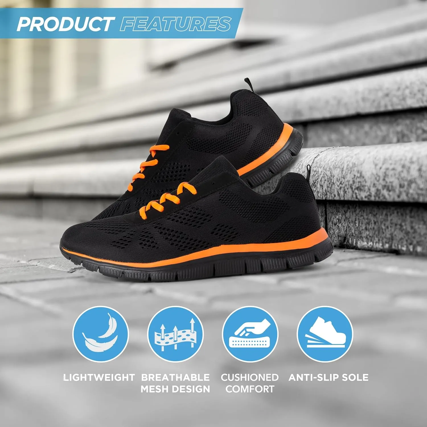 Mens Mesh Running Trainers Athletic Walking Gym Shoes Sport Run