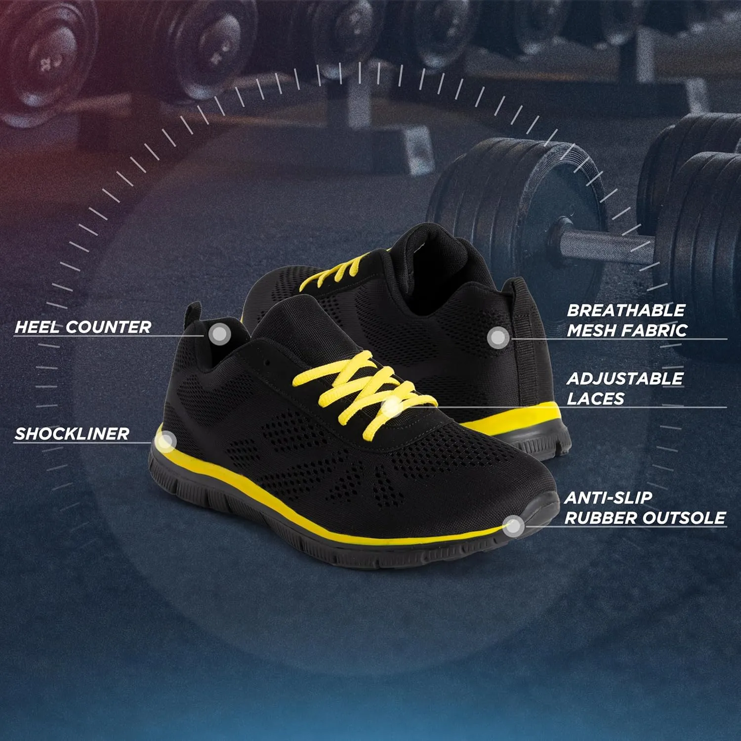 Mens Mesh Running Trainers Athletic Walking Gym Shoes Sport Run