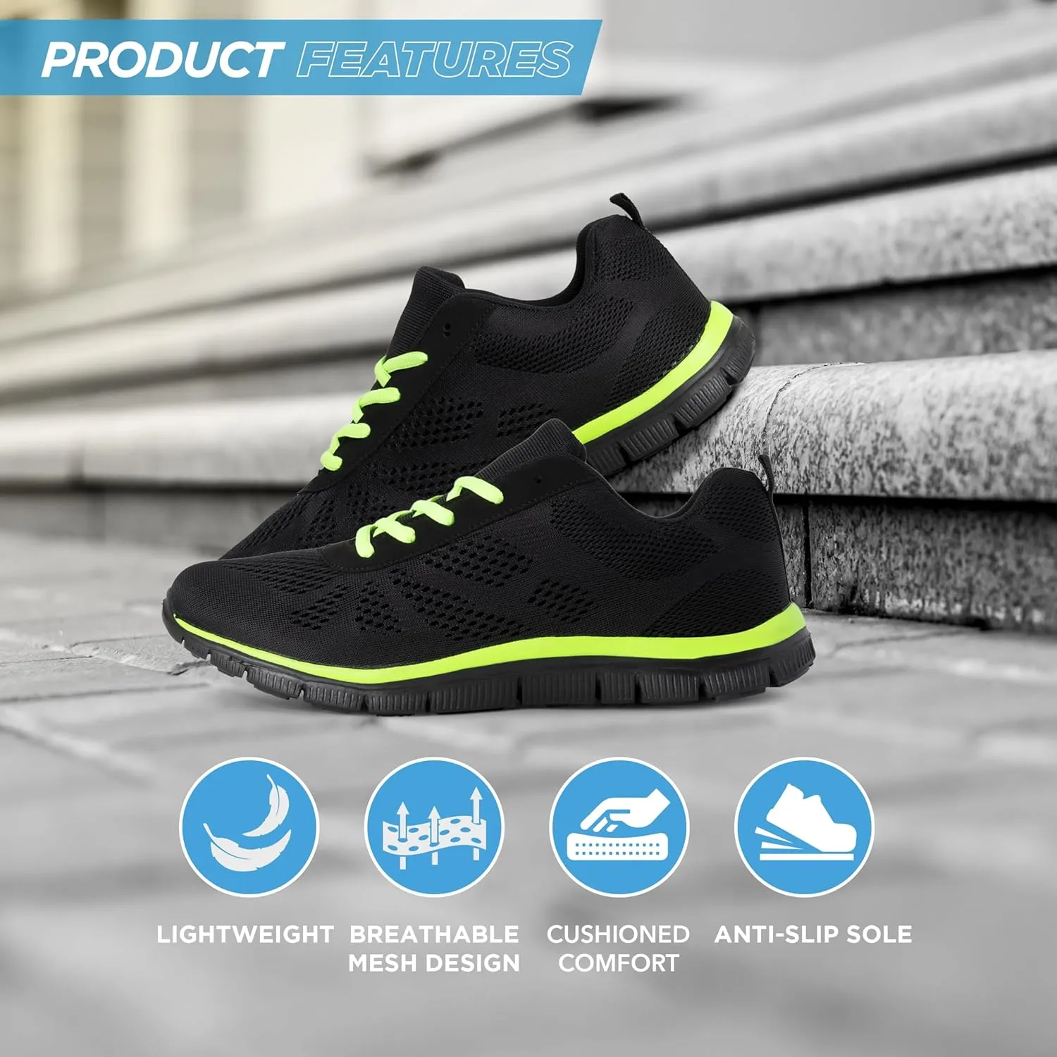 Mens Mesh Running Trainers Athletic Walking Gym Shoes Sport Run