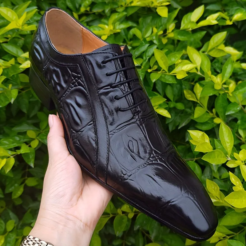 Men's Top Layer Cowhide Luxury Oxford Dress Shoes With Rubber Sole