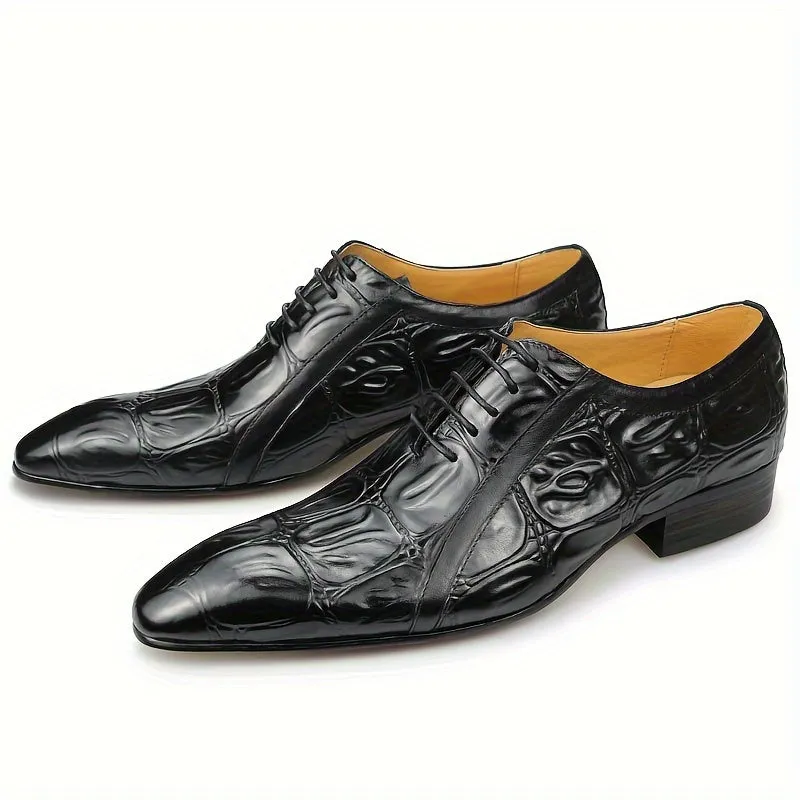 Men's Top Layer Cowhide Luxury Oxford Dress Shoes With Rubber Sole