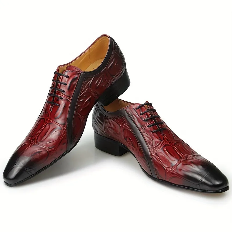 Men's Top Layer Cowhide Luxury Oxford Dress Shoes With Rubber Sole