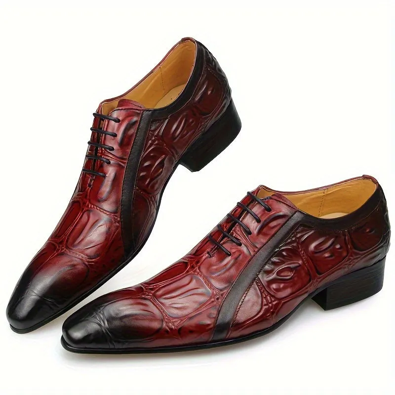 Men's Top Layer Cowhide Luxury Oxford Dress Shoes With Rubber Sole