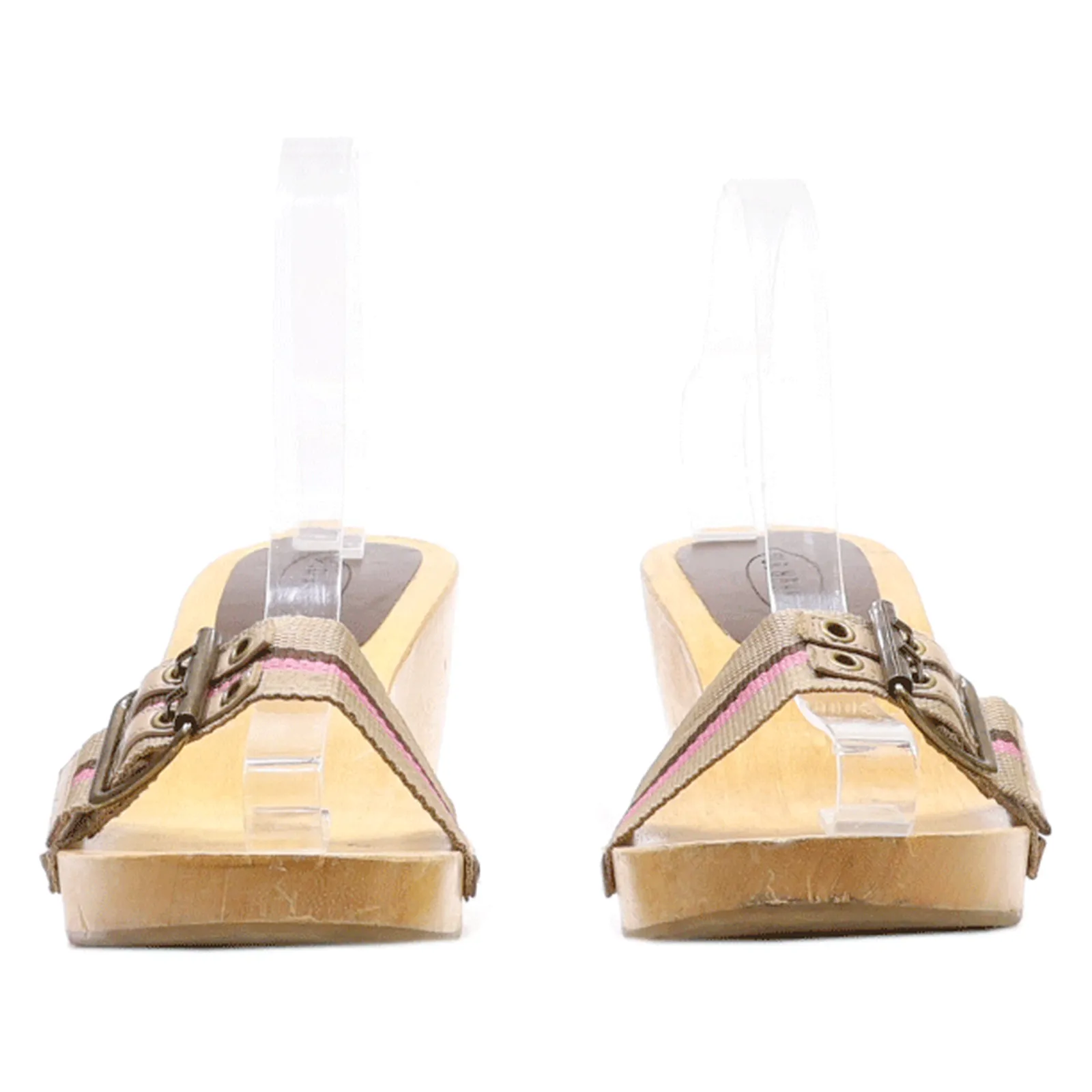OLD NAVY Mule Heels Beige Canvas Womens UK 7