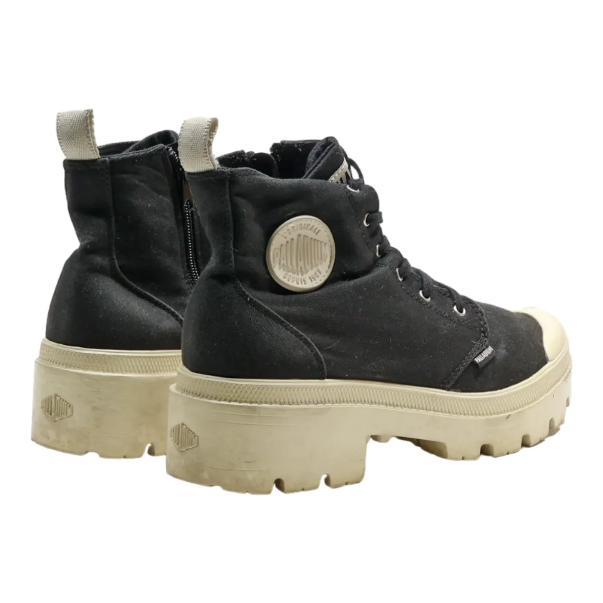 PALLADIUM Ankle Boots Black Canvas Womens UK 7