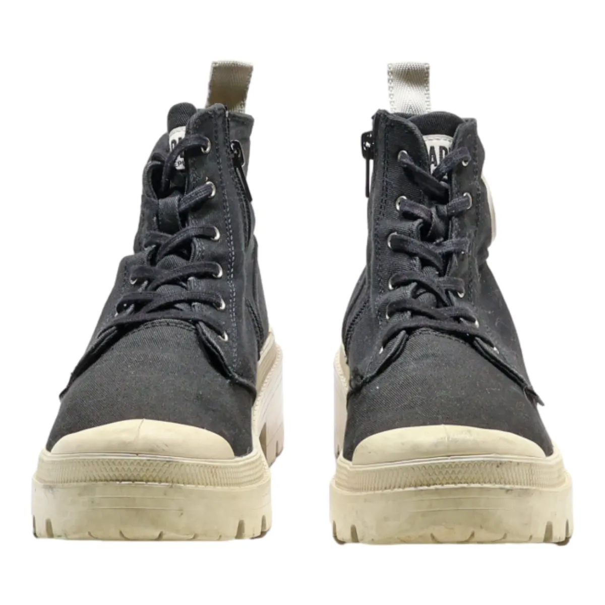 PALLADIUM Ankle Boots Black Canvas Womens UK 7