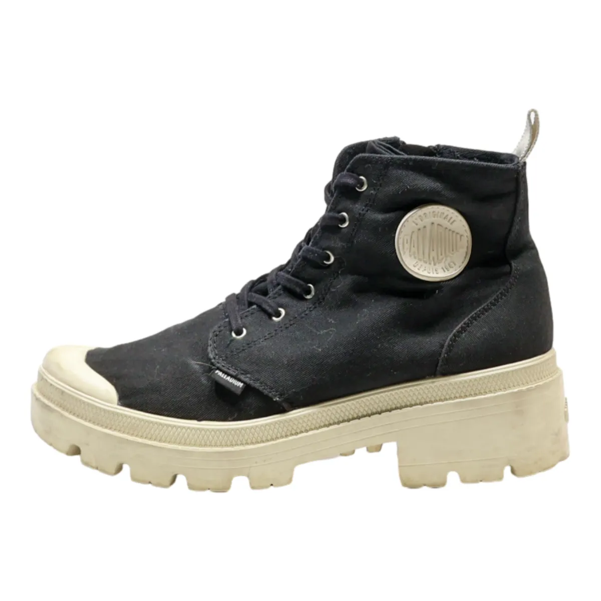 PALLADIUM Ankle Boots Black Canvas Womens UK 7