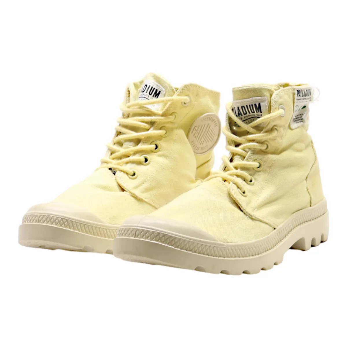 PALLADIUM Ankle Boots Yellow Canvas Womens UK 6