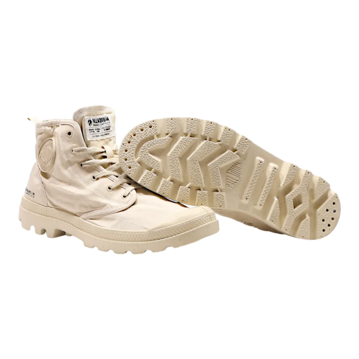 PALLADIUM High Top Trainers Beige Canvas Womens UK 7