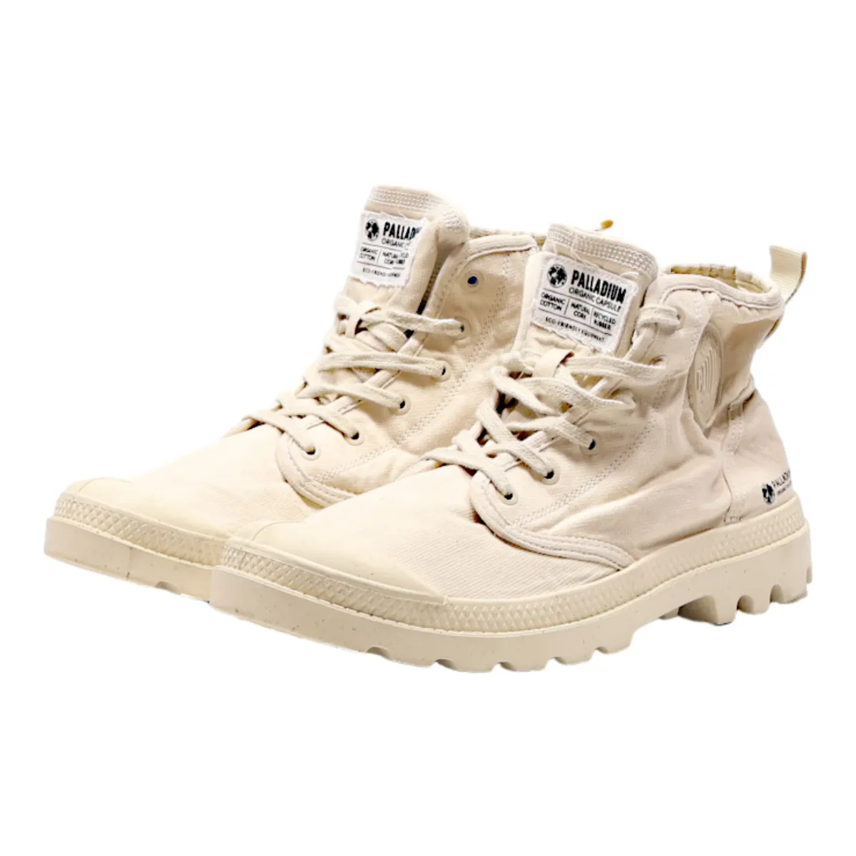PALLADIUM High Top Trainers Beige Canvas Womens UK 7