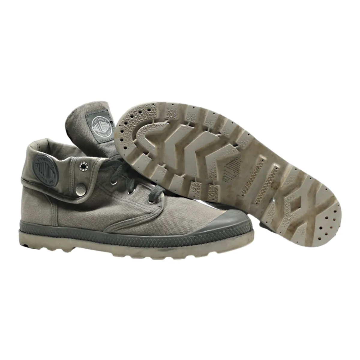 PALLADIUM High Top Trainers Grey Canvas Womens UK 6.5