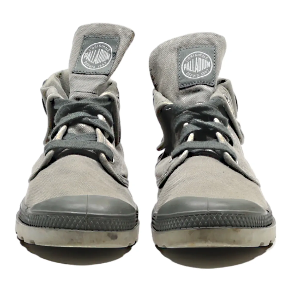 PALLADIUM High Top Trainers Grey Canvas Womens UK 6.5