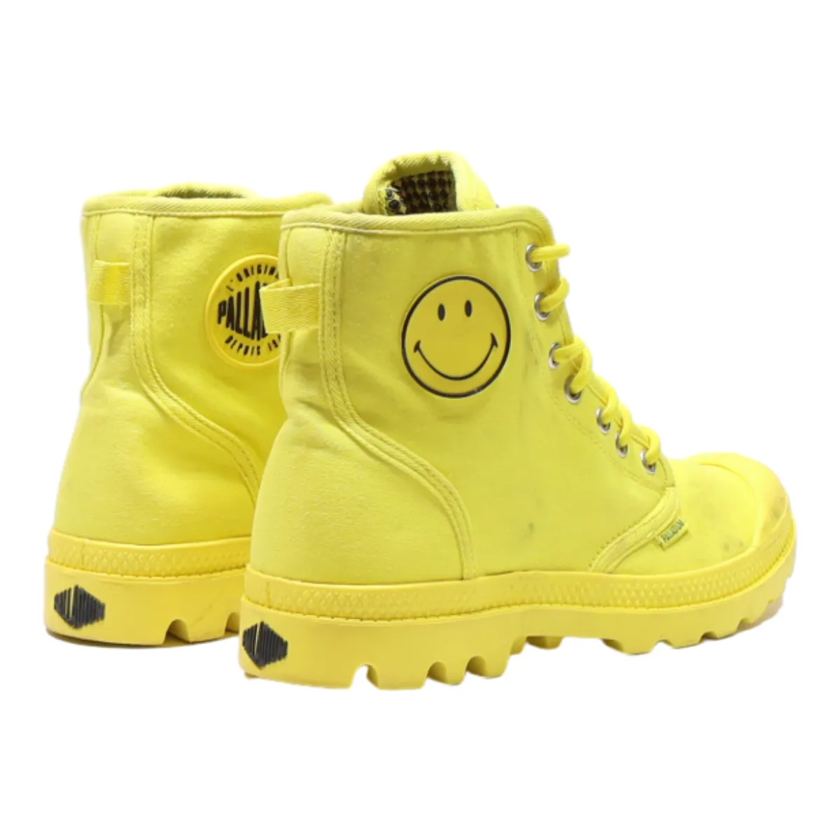 PALLADIUM High Top Trainers Yellow Canvas Womens UK 6