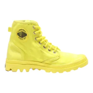 PALLADIUM High Top Trainers Yellow Canvas Womens UK 6