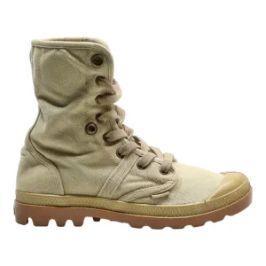 PALLADIUM Hiking Boots Beige Canvas Womens UK 6.5