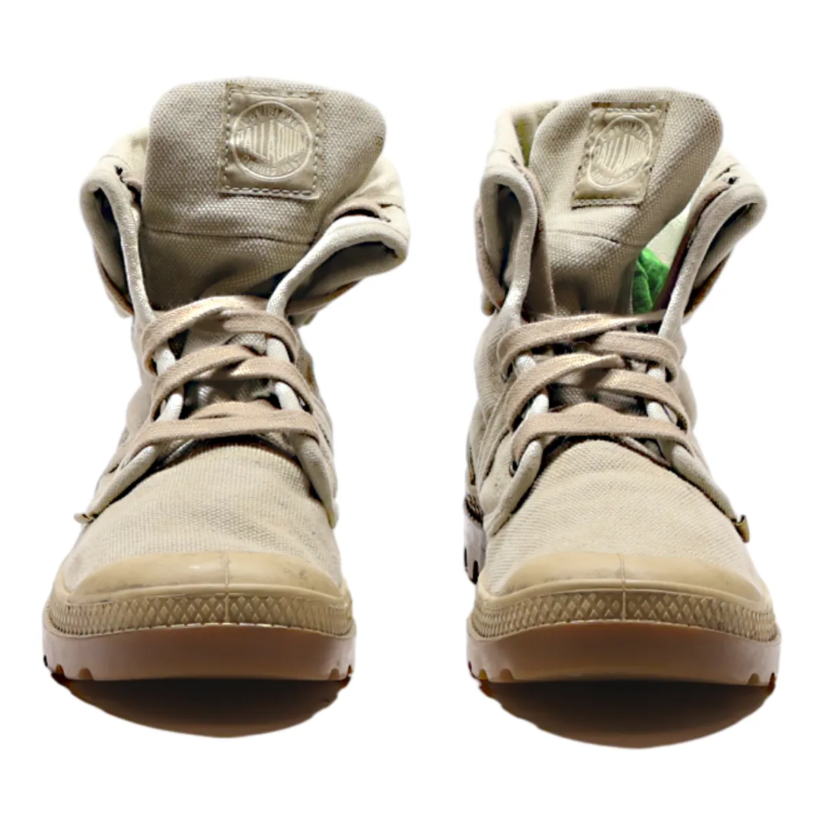 PALLADIUM Lace-Up Boots Beige Canvas Womens UK 5