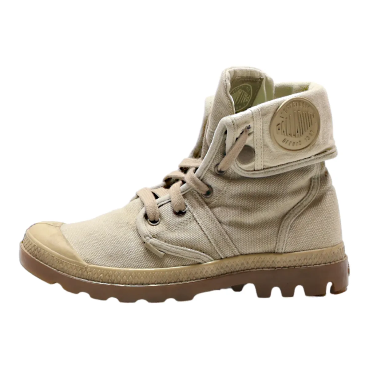 PALLADIUM Lace-Up Boots Beige Canvas Womens UK 5