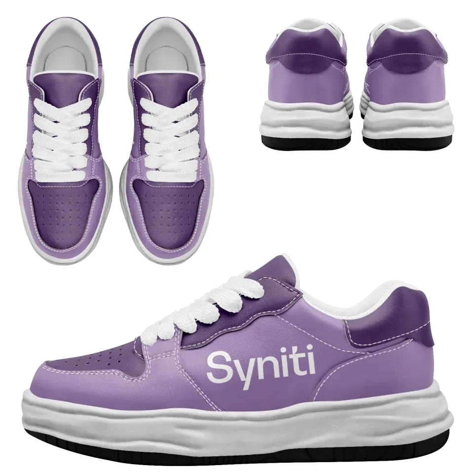 Personalized Syniti Sneakers, Customized Purple Shoes with Company Logo, Corporate Gift, Event Gift