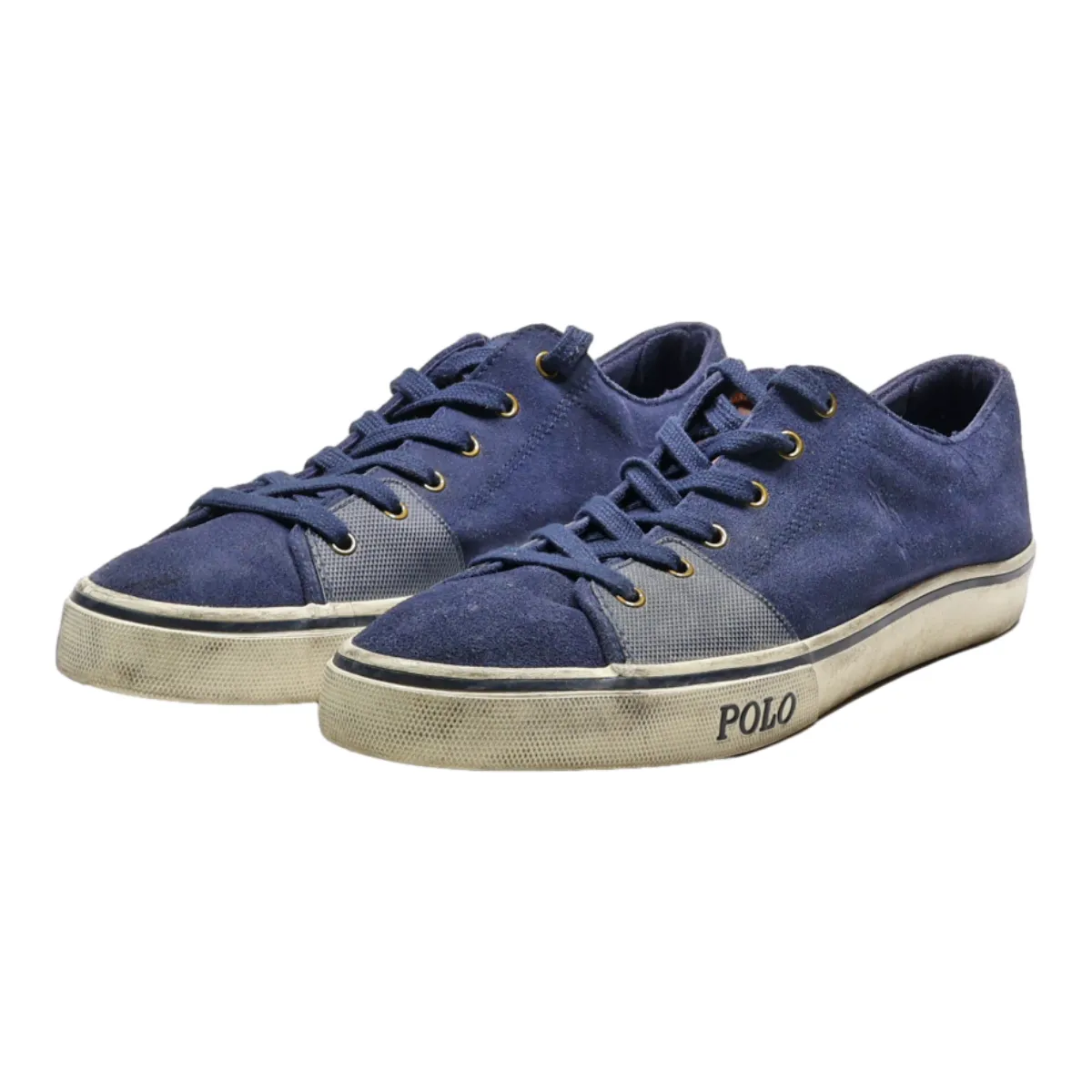 POLO RALPH LAUREN Low Top Trainers Blue Canvas Mens UK 11