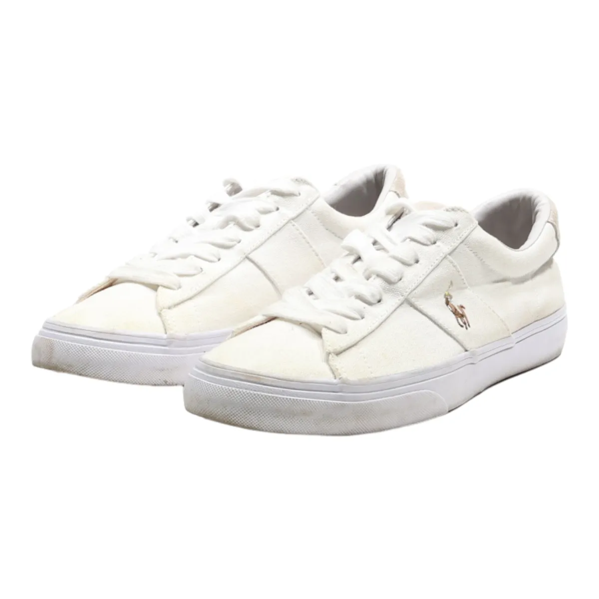 POLO RALPH LAUREN Sneaker Trainers White Canvas Mens UK 8