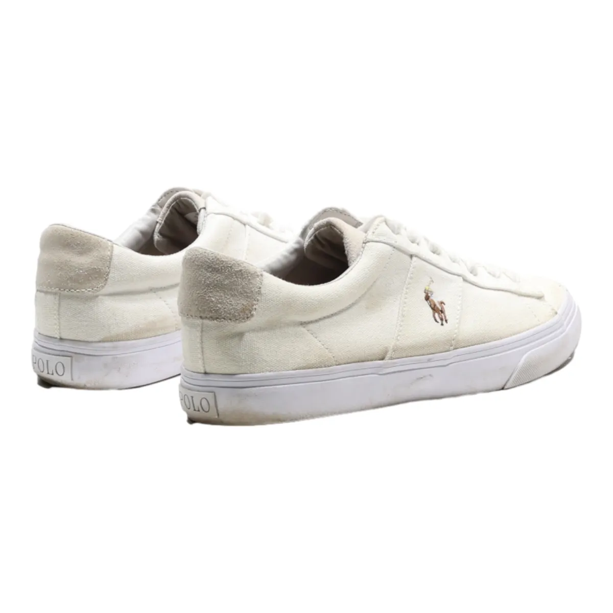 POLO RALPH LAUREN Sneaker Trainers White Canvas Mens UK 8