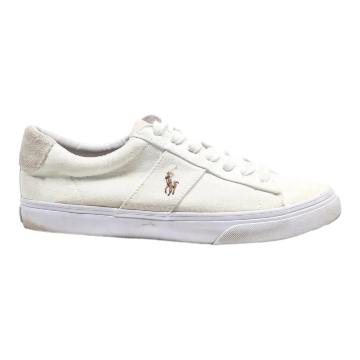 POLO RALPH LAUREN Sneaker Trainers White Canvas Mens UK 8