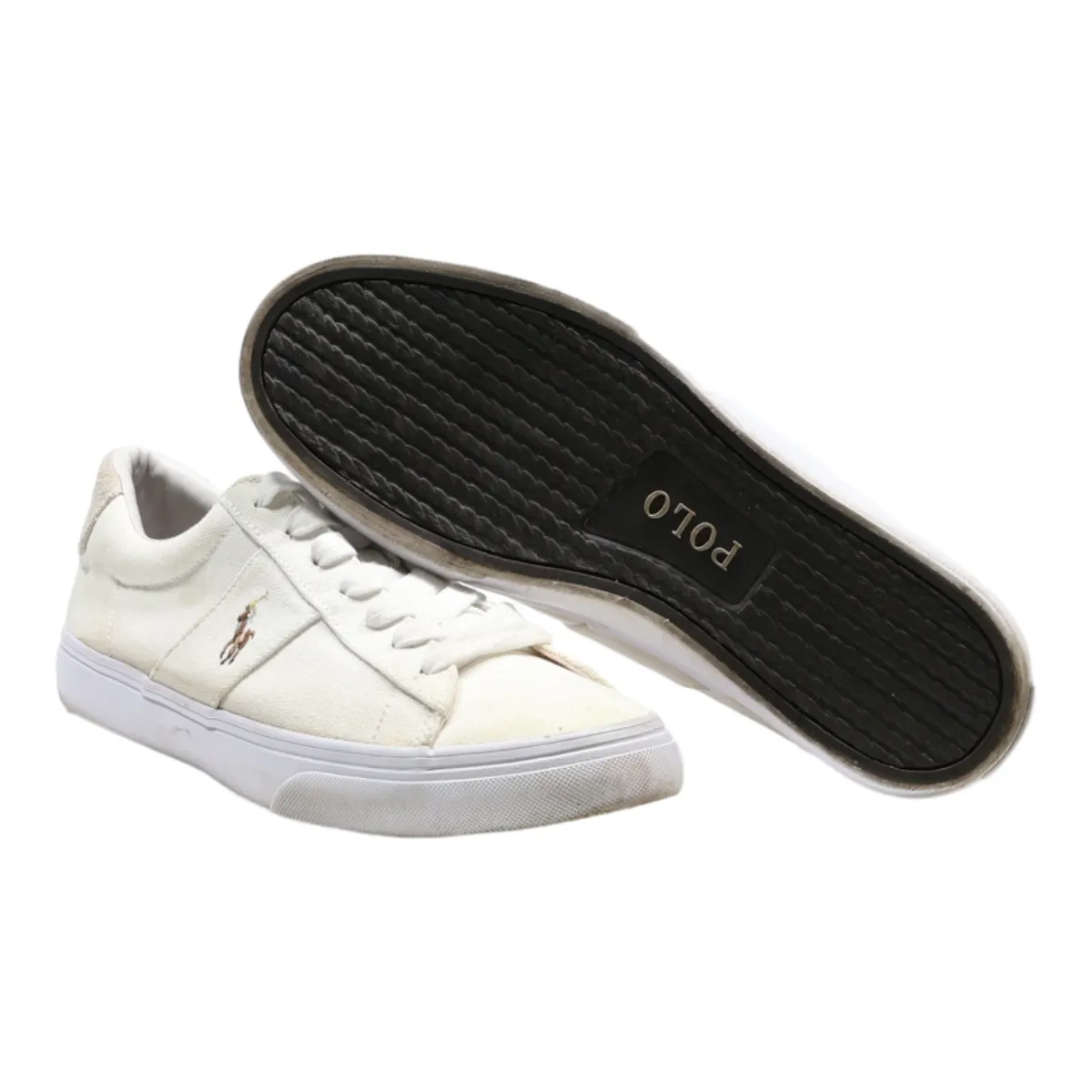 POLO RALPH LAUREN Sneaker Trainers White Canvas Mens UK 8