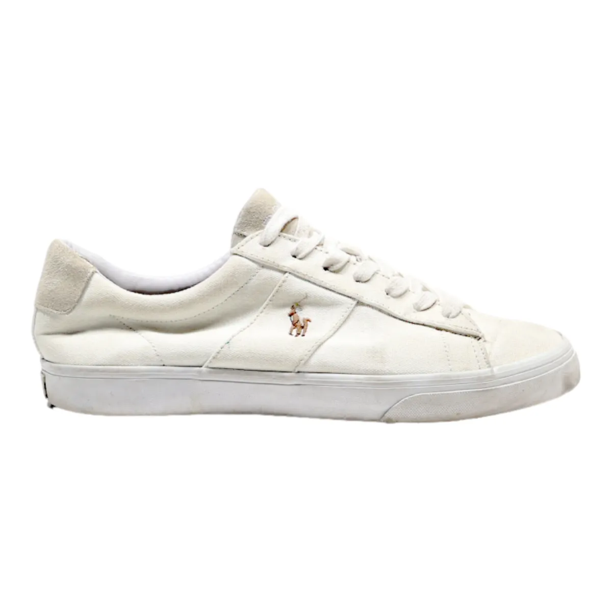 POLO RALPH LAUREN Sneaker Trainers White Canvas Mens UK 9