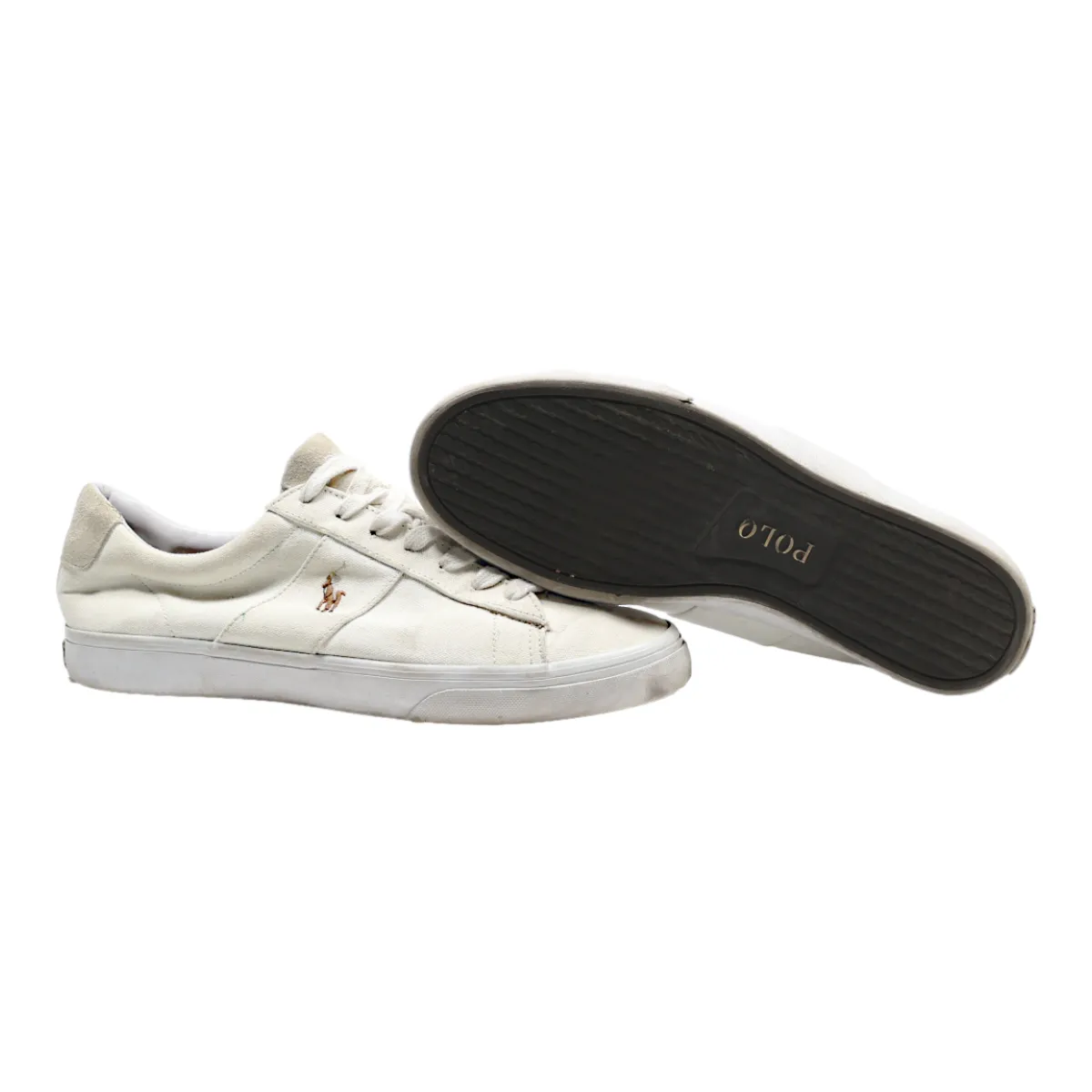 POLO RALPH LAUREN Sneaker Trainers White Canvas Mens UK 9