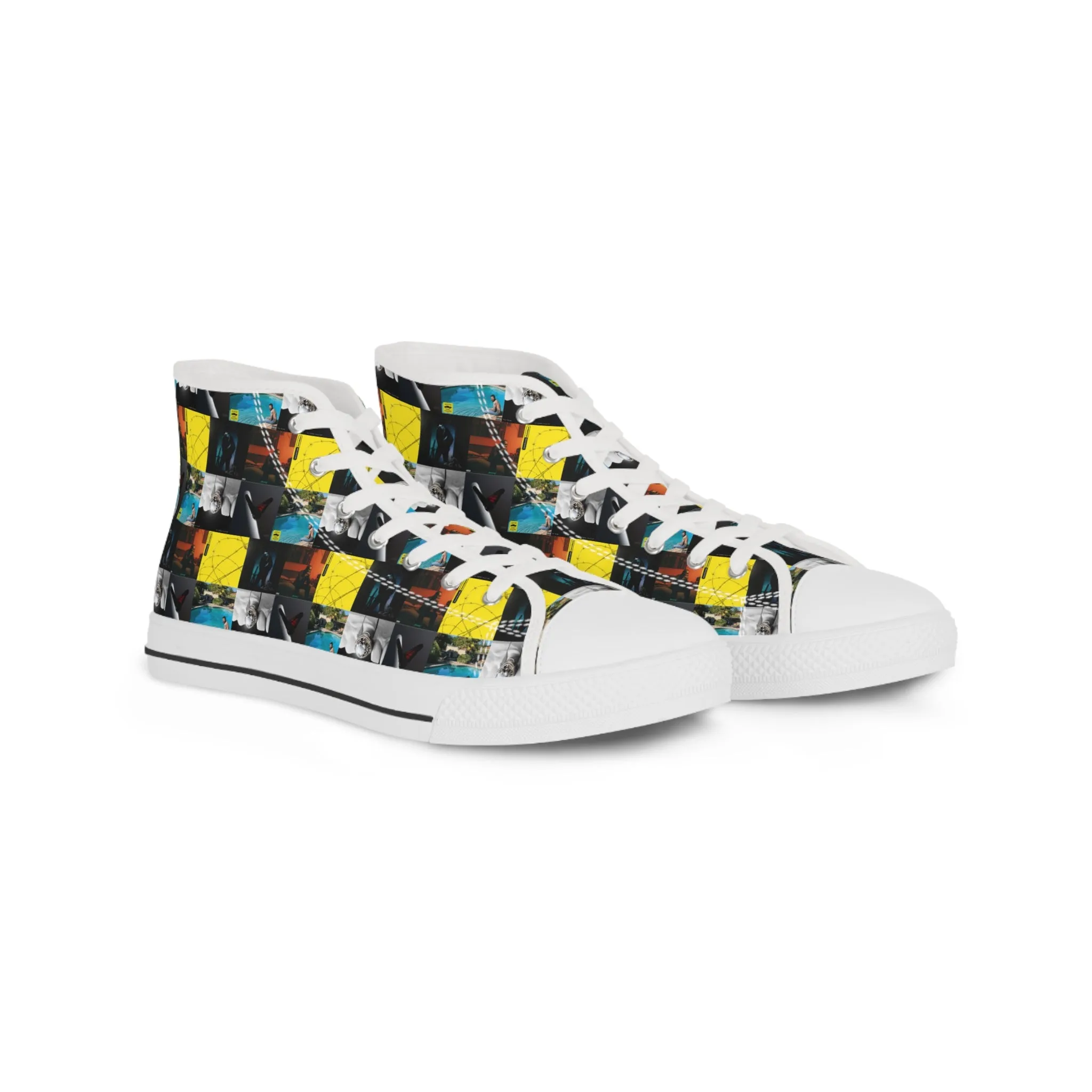 Post Malone Album Art Collage Men's High Top Sneakers