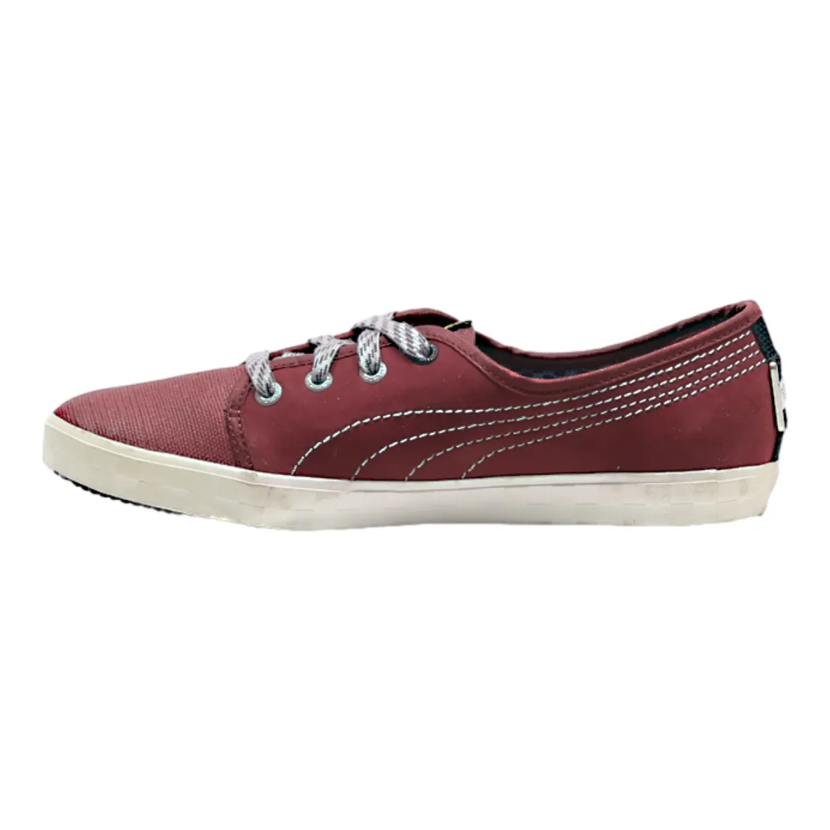 PUMA MINI Low Top Trainers Maroon Canvas Womens UK 6