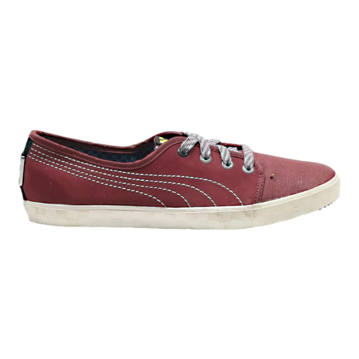 PUMA MINI Low Top Trainers Maroon Canvas Womens UK 6